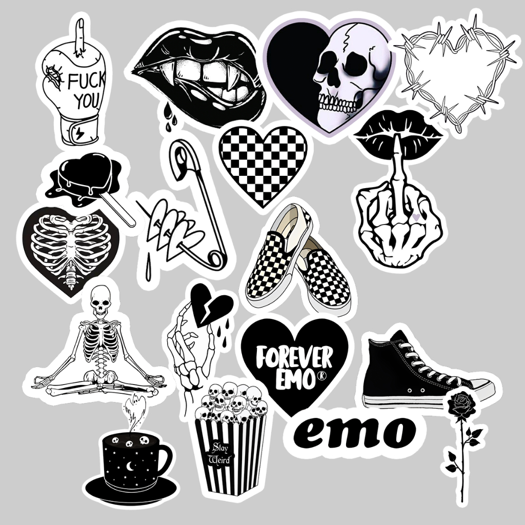 Pack Stickers- Adesivos Forever Emo Impermeável - Decoração Notebooks ...