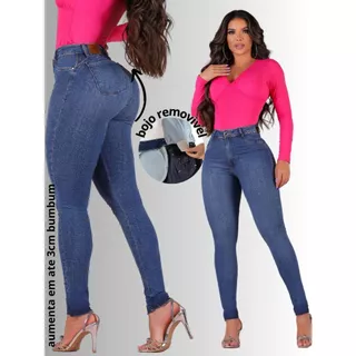 Calça Estilo Pitbull Jeans Feminina Modela Bumbum e Levanta Bumbum Modeladora