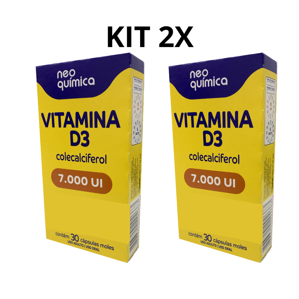 Vitamina D3 7000 Ui Kit c/2 30 Capsulas Moles 7.000 Neo Quimica