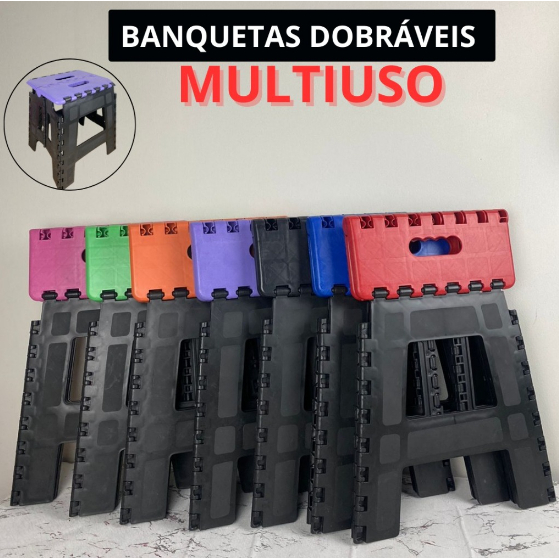 Banco De Plástico Dobrável Banqueta Desmontável Banquinho Portátil Até ...
