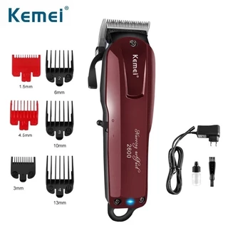 Máquina de Cortar Cabelo Profissional Sem Fio Recarregável Kemei Original Km 2600 - bivolt 110v/220v