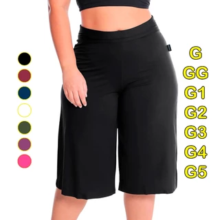 Calça Pantacourt Bermuda Midi Cós Alto Plus Size G GG G1 G2 G3 G4 G5
