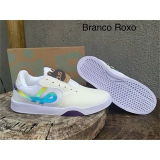 Tênis Ous Skatista Moda Imigrante Estilo Conforto Branco e Roxo