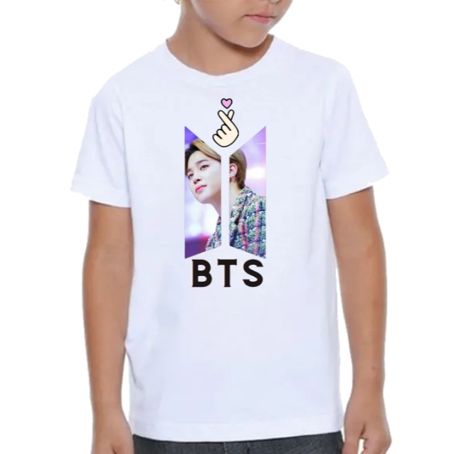 Camiseta Branca Bts Jimin Park Ji-min Kpop 100% ALGODÃO DTF