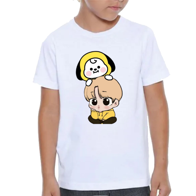 Camiseta Branca Bts Jimin Park Ji-min Kpop 100% ALGODÃO DTF