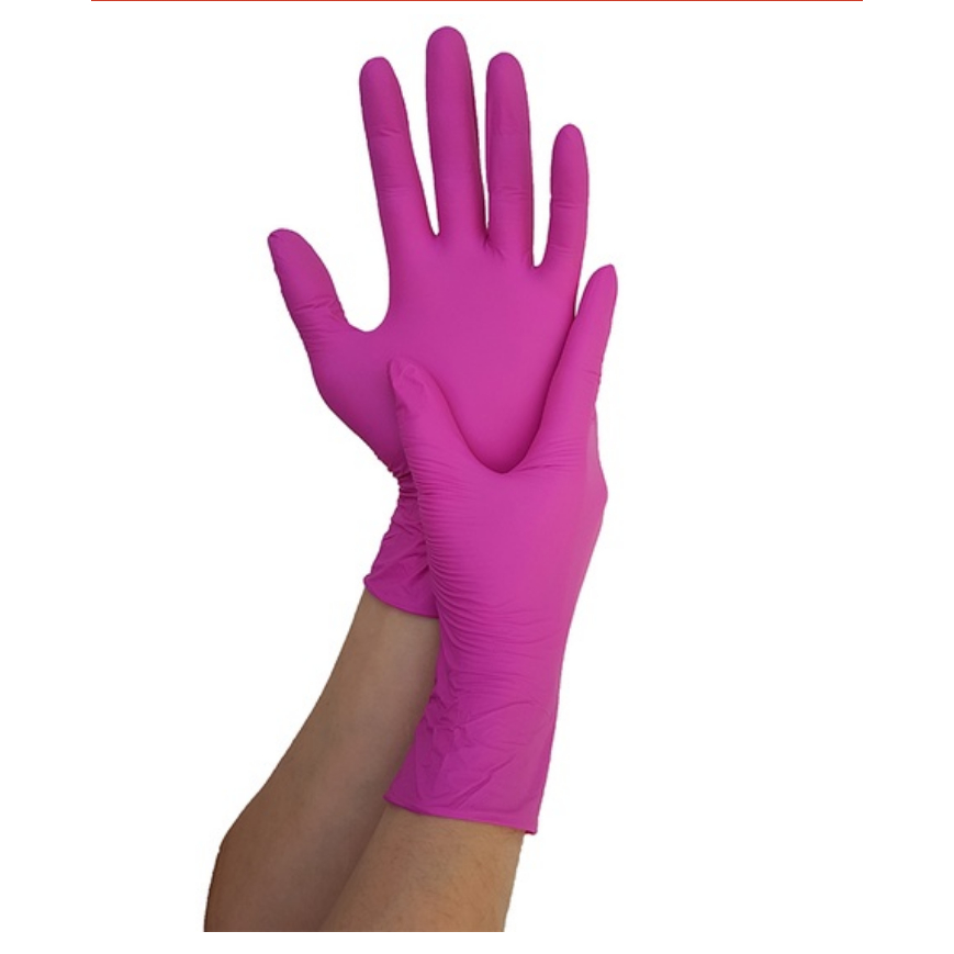 Luva Descartável Nitrílica Rosa Pink - Supermax