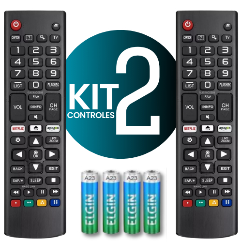 Kit 2 Controle Remoto Compatível LG Tv Smart Universal