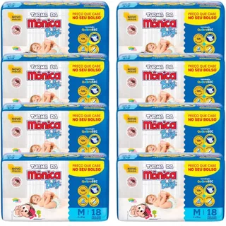 8 Pacotes da Fralda Turma da Mônica Baby M