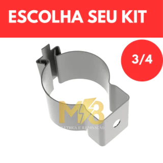 KIT ABRAÇADEIRAS COM CUNHA 3/4 POLEGADA PARA ELETRODUTO GALVANIZADO CONDUÍTE