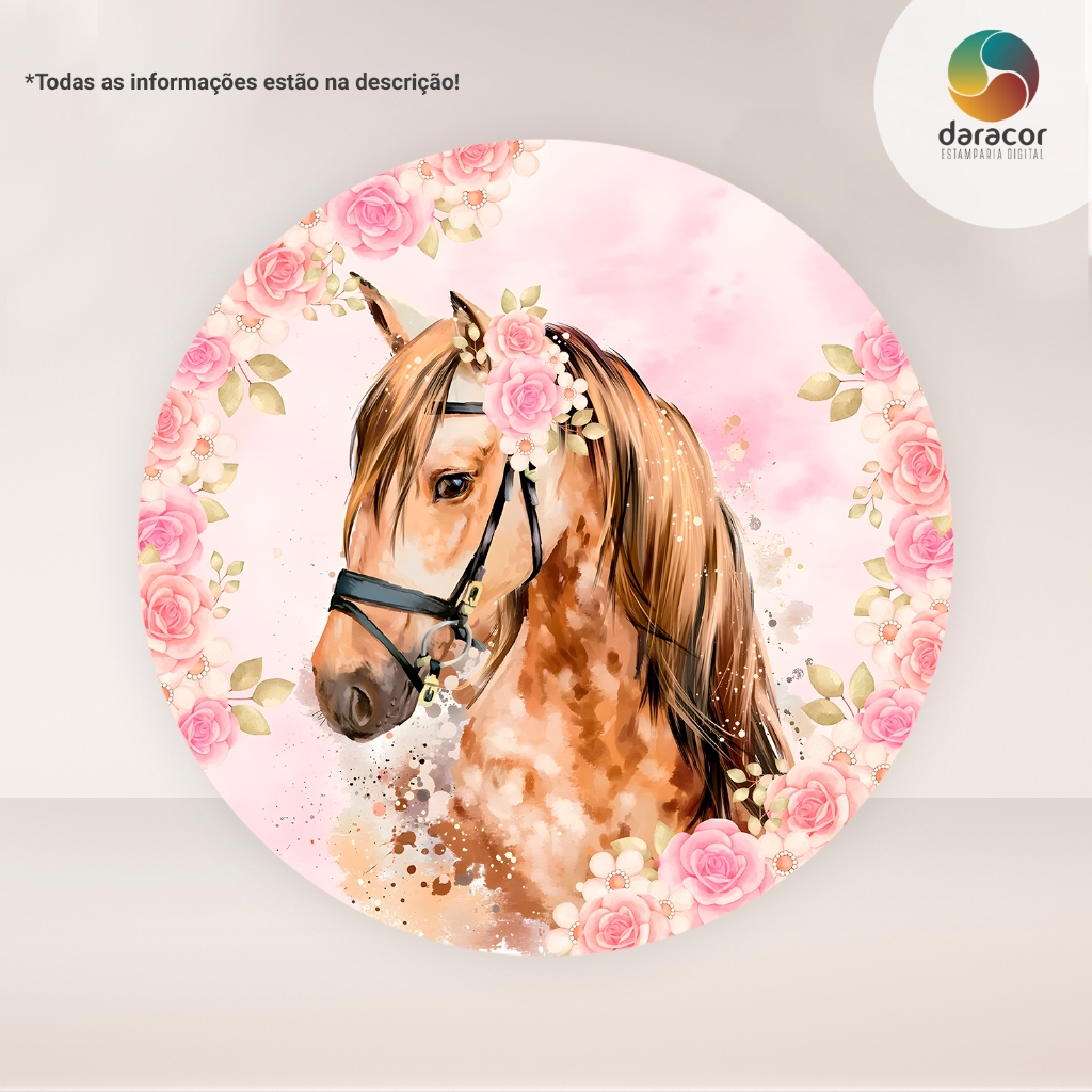 Painel Redondo Cavalo 0,9x0,9 C/Elástico