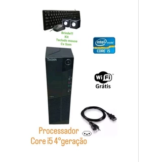 cpu pc lenovo i5 4°geração wi-fi-5G ssd240 8gb com teclado e mouse e cabo de força