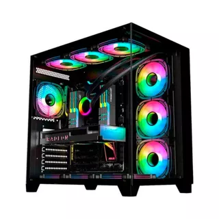 Gabinete Gamer Aquário Duex DXJ270-2BK Frontal vidro preto