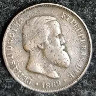 M-1471 Moeda 10 Reis 1869 - Império - Com Ponto Após o S de RS - Bronze