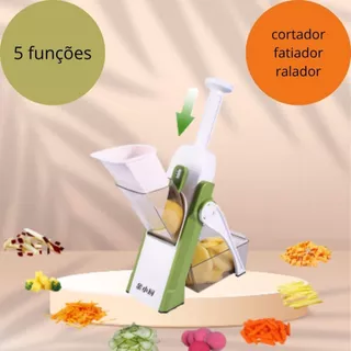 Cortador Fatiador Ralador Multifuncional 5 Funções Plástico Aço Inox - 3XZ OFFICIAL STORE