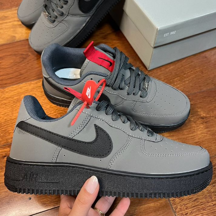 Tênis Masculino AF1 Cinza Grey Travis