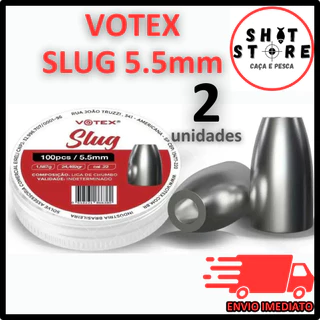 Kit 2cx Chumbinho de Pressão Votex Slug (5,5mm) - 200 Unidades