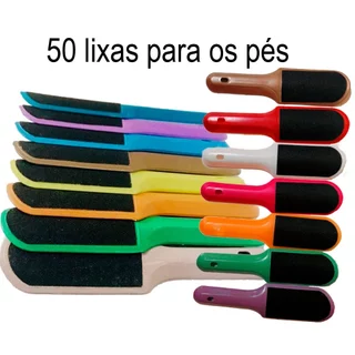 50 X Lixas De Plástico Para Os Pès 2 Faces Côncava Colorida