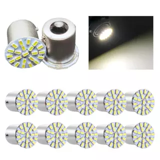 Kit 10 Lampada 22 Led Ba15s 1 Polo P21w 1156 1141 Branco 3014 12v