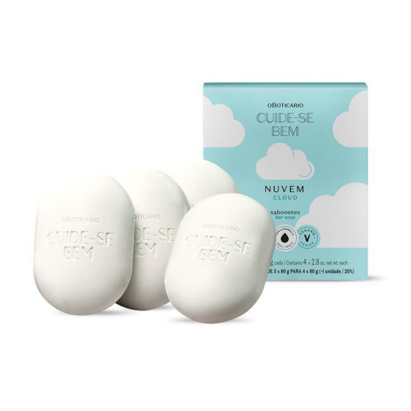 RARIDADE SABONETE EM BARRA NUVEM 4 UNIDADES DE 80 G CADA em Oferta na Shopee