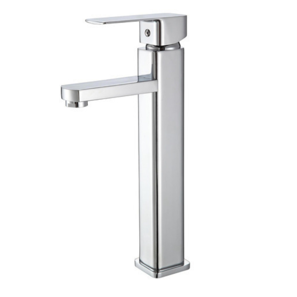 Torneira Banheiro Misturador Monocomando Metal Inox Lavabo Quente e Frio Bica Alta