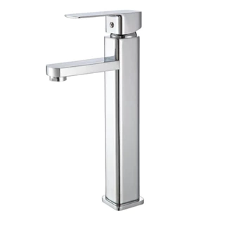 Torneira Banheiro Misturador Monocomando Metal Inox Lavabo Quente e Frio Bica Alta