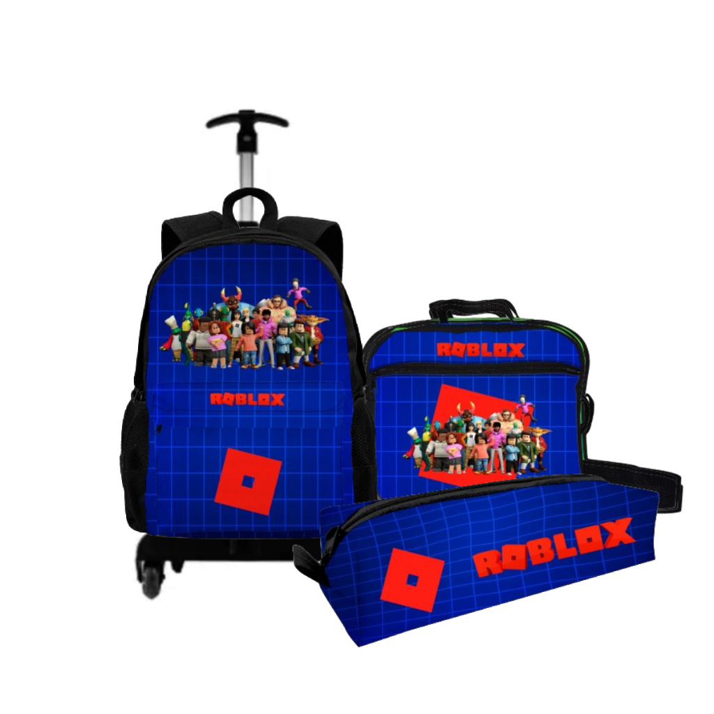 Kit Mochila Bolsa Escolar Fortnite Com Lancheira Térmica e Estojo