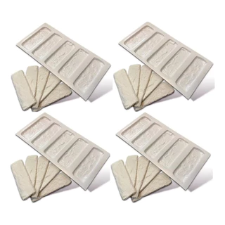 4 Moldes De Plástico Para Gesso Revestimento 3d Tijolinho Com 5pçs