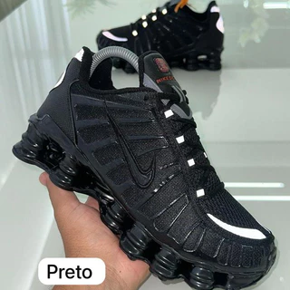 Tênis 12 doze molas Preto refletivo tradicional masculino e feminino unissex em promoção imperdivel lançamento