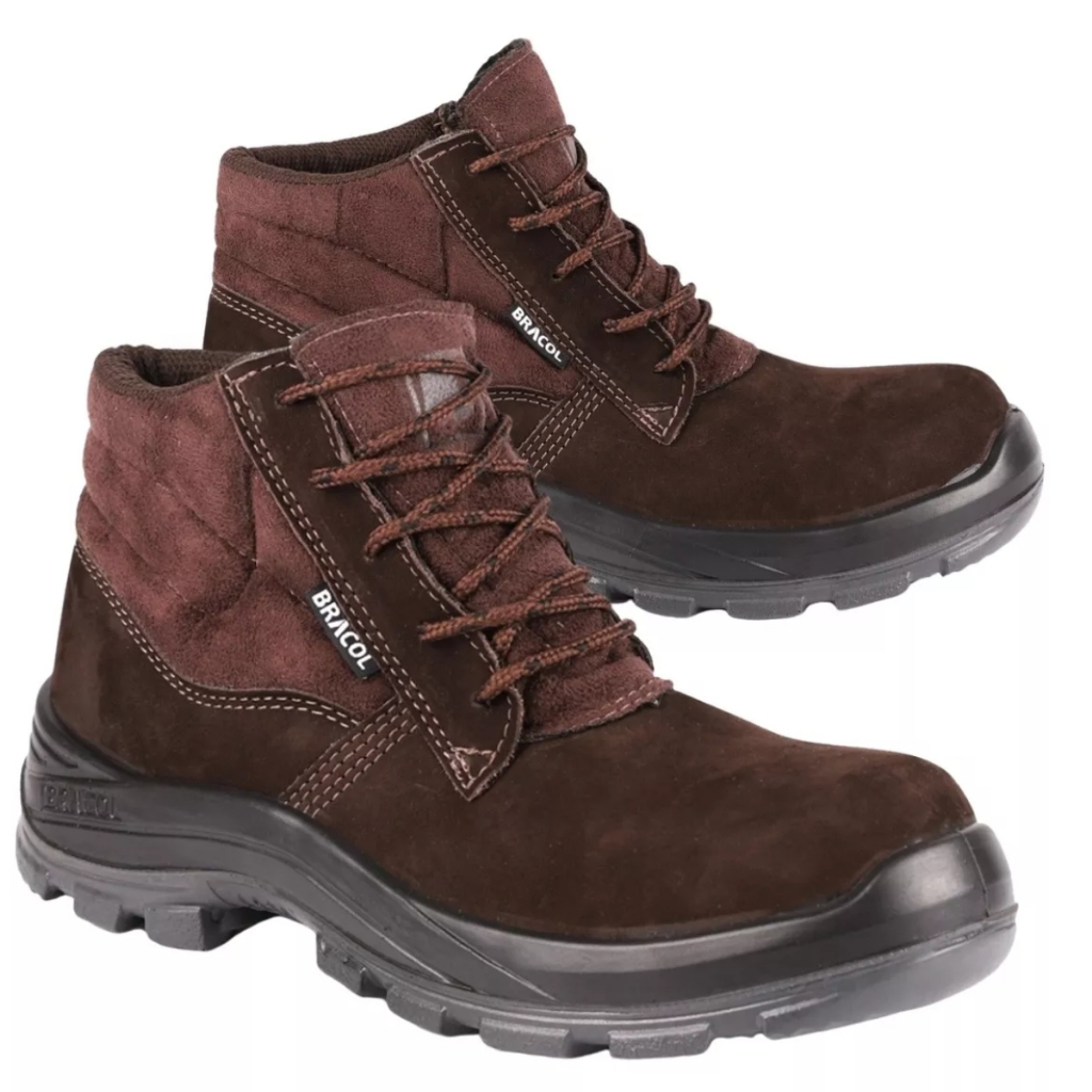 Bota Segurança Ocupacional Cadarço Bracol Composite Couro Nobuck