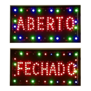 Painel Letreiro Luminoso Led 2 Em 1 Aberto Fechado