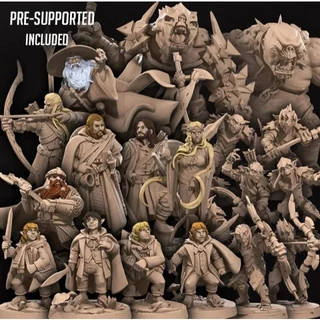Miniaturas de RPG - 18 Miniaturas Tema LOTR D&D Dungeons and Dragons
