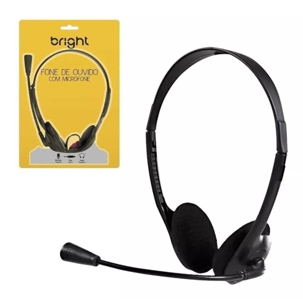 Fone De Ouvido Headset Home Office P2 Bright c/ Microfone | Shopee Brasil