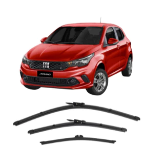 KIT 3 Palhetas Limpador de parabrisa dianteiro + Traseiro Fiat ARGO 2018 2019 2020 2021