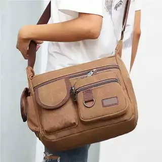 Bolsa de Lona Tiracolo de Tecido Versão Coreana de Ombro transversal