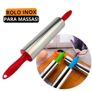 Rolo Macarrão antiaderente Pizza Massas INOX Antiaderente 31 centimetros