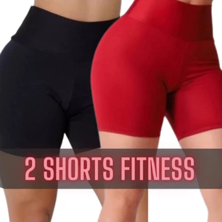 Kit 2 Shorts Fitness Feminino Academia Meia Coxa