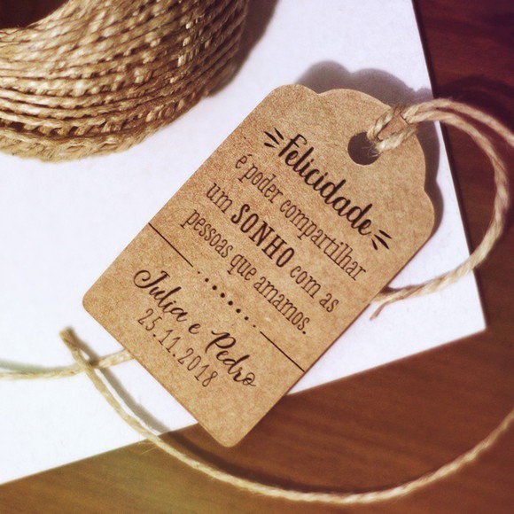 20 Tags Kraft Casamento (personalizável)