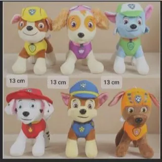 Kit 6 Bonecos Pelúcia Patrulha Canina Chaveiros