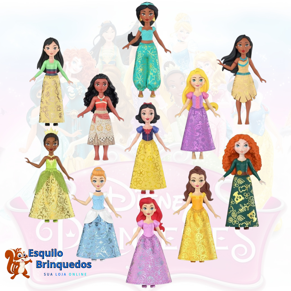 Mini Boneca Princesas Disney - 9 cm - Mattel | Shopee Brasil