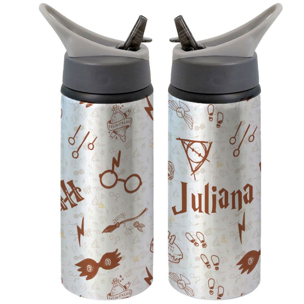 Garrafa Squeeze Harry Potter Elementos Bruxo Escolar