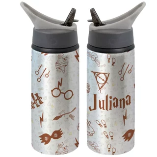 Garrafa Squeeze Harry Potter Elementos Bruxo Escolar