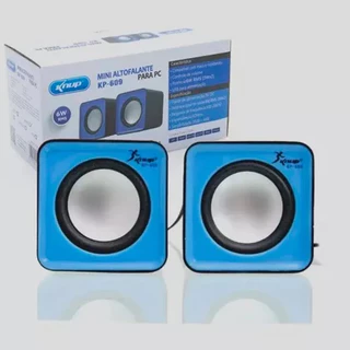 Caixa de Som 6W Rms Real Auto Falante Estéreo P2 Usb Pc Computador Notebook Cor Azul Portátil