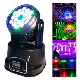 Canhão Moving Head 18 Led Rgb Hl6818 Strobo Balada Festa 110V/220V dj Dmx Wash