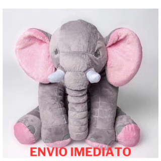 Almofada Elefante Pelúcia 63cm Travesseiro Para Bebê Antialérgico Criança