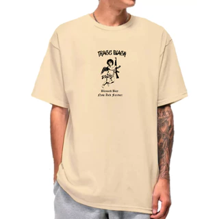 Camisa Streetwear trace black Blessed 100% Algodão fio 30.1 penteado