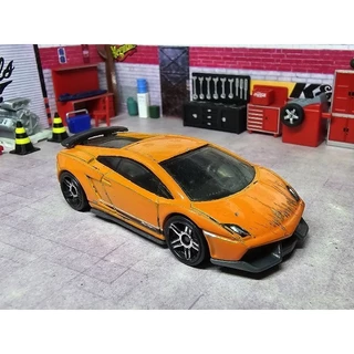 Miniatura Hot Wheels Lamborghini Gallardo LP 570-4 Superleggera 2013 HW City Night Burnerz Carrinho Esportivo Diecast Lambo Veículo