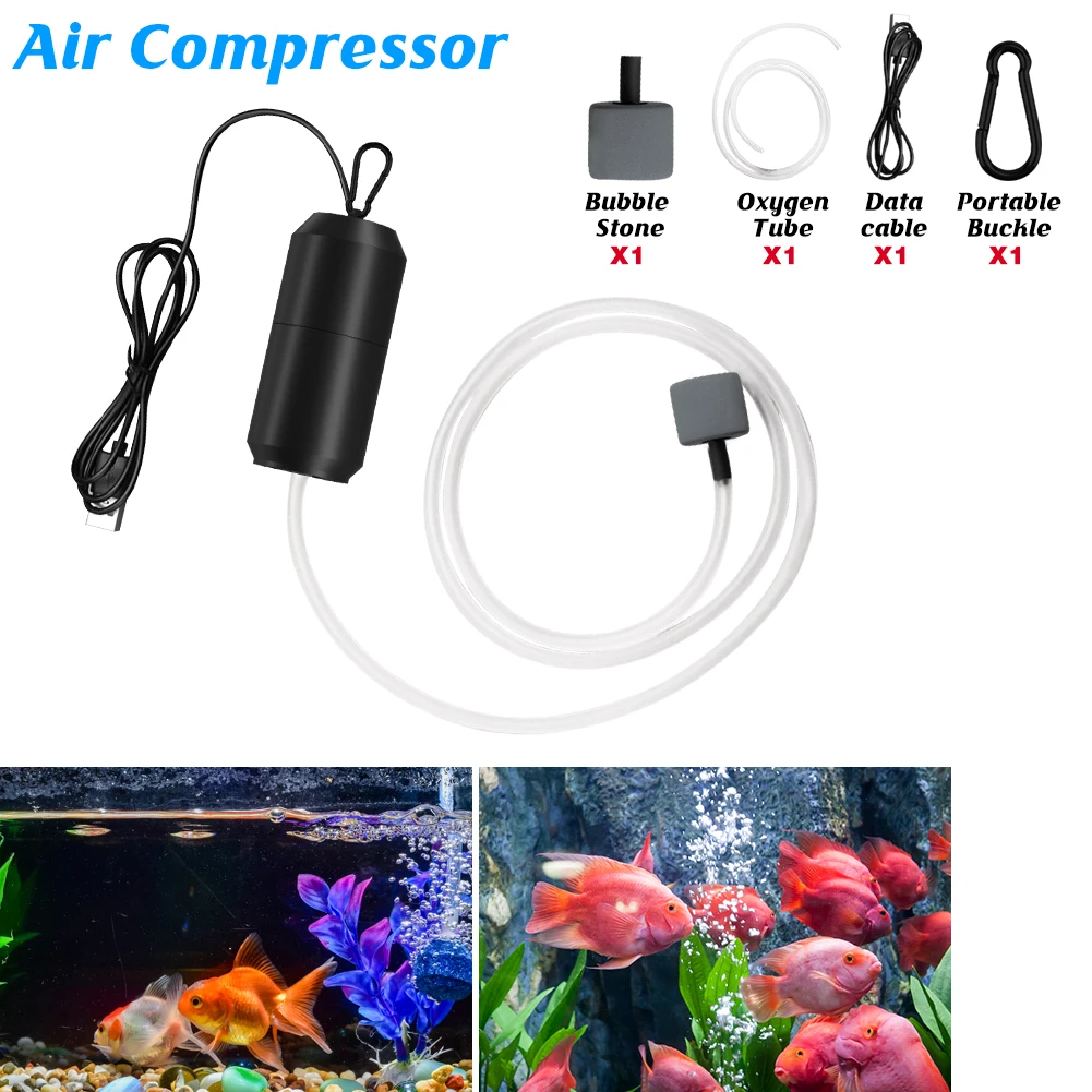 Mini Bomba De Aerador/Oxigênio/Carregamento Pequeno Silencioso Para Aquário/USB/Máquina De Pesca/Peixes.