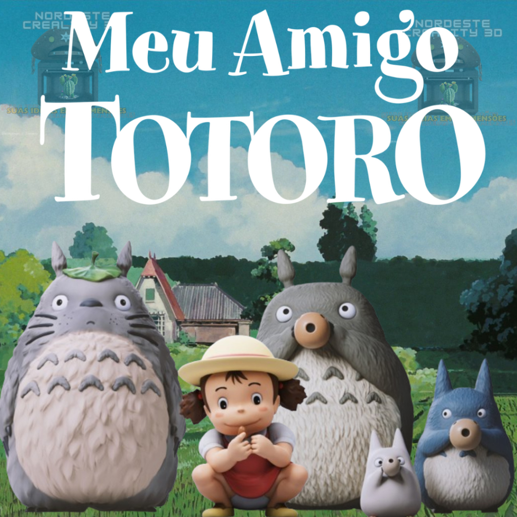 Kits Meu Amigo Totoro Mei e Totoro - Totoro Family Estúdio Ghibli Anime Decoração Miniaturas Chihiro