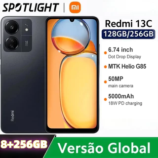 Global Celular Xiaomi Original Redmi 13C 256gb 8 Ram/128gb 4 Ram Com Carregador Smartphone