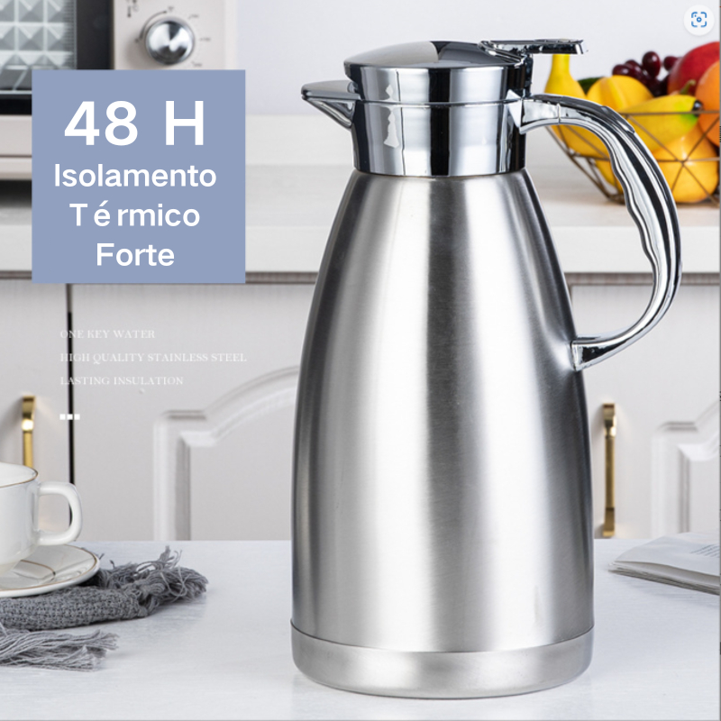 Garrafa Térmica Copco 1,8L - Aço Inoxidável - Prata - Servir Bebidas